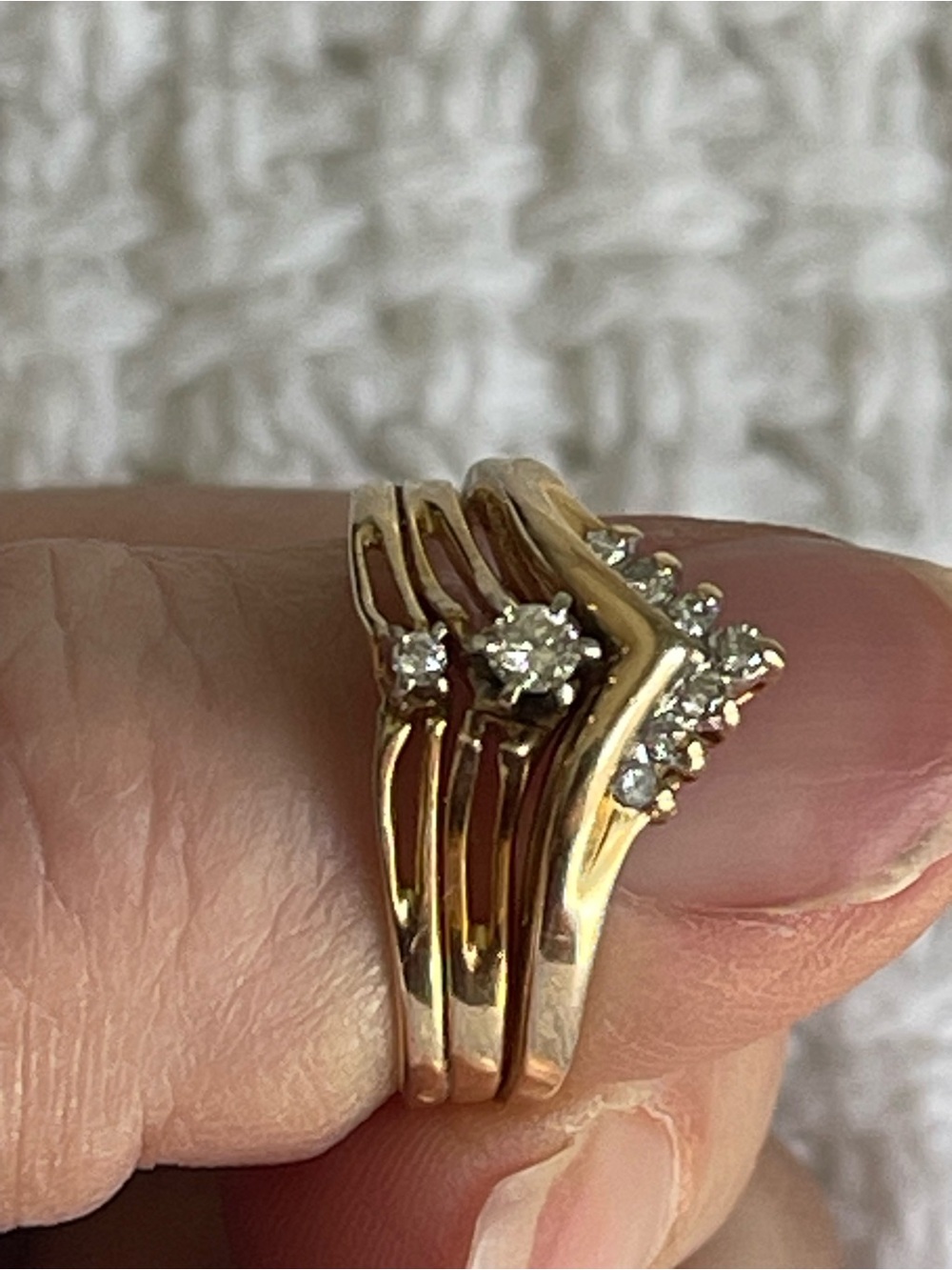 14k Multi-Band Wedding Set - approx size 5